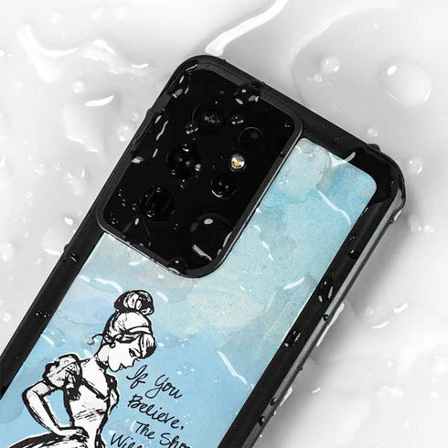 Disney Cinderella Sketch Art Shoe Will Fit Galaxy S24 Ultra Waterproof Case