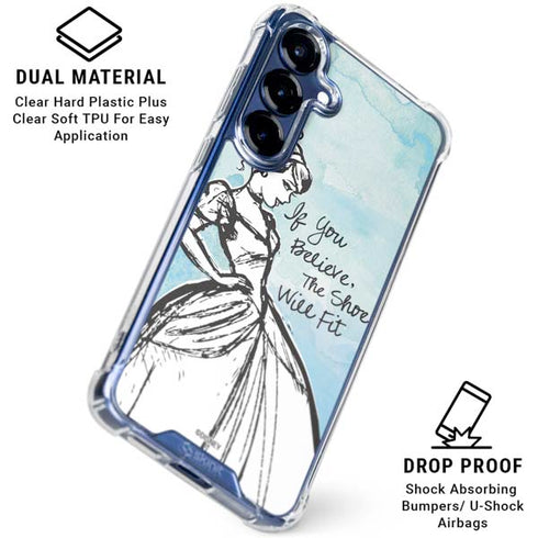 Disney Cinderella Sketch Art Shoe Will Fit Galaxy S25 Clear Case