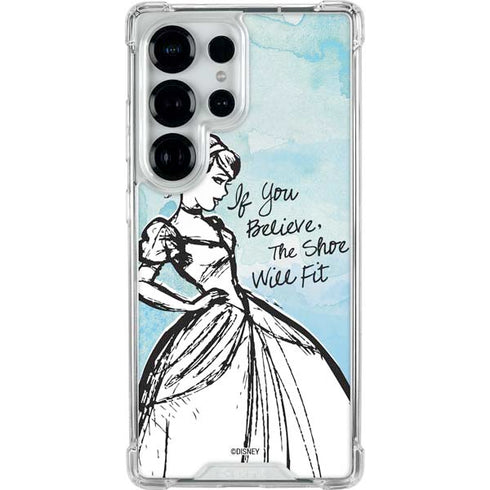 Disney Cinderella Sketch Art Shoe Will Fit Galaxy S26 Ultra Clear Case