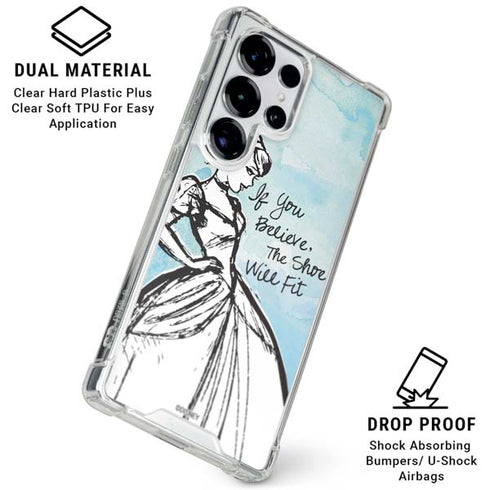 Disney Cinderella Sketch Art Shoe Will Fit Galaxy S26 Ultra Clear Case
