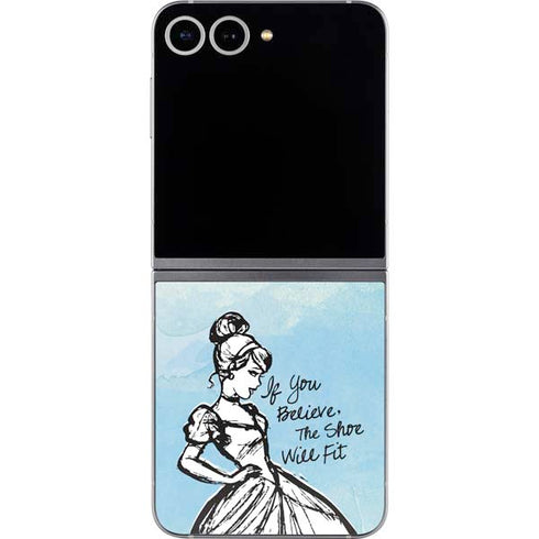 Disney Cinderella Sketch Art Shoe Will Fit Galaxy Z Flip6 Skin