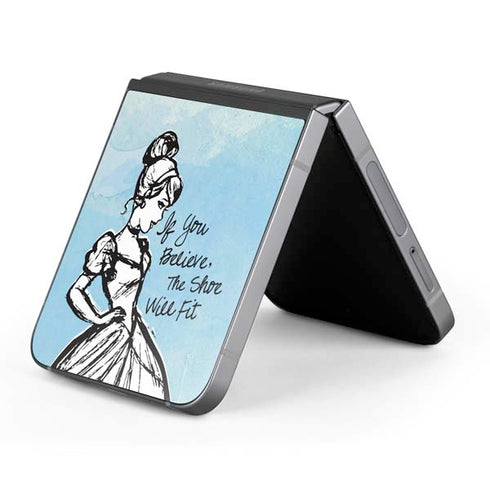 Disney Cinderella Sketch Art Shoe Will Fit Galaxy Z Flip6 Skin