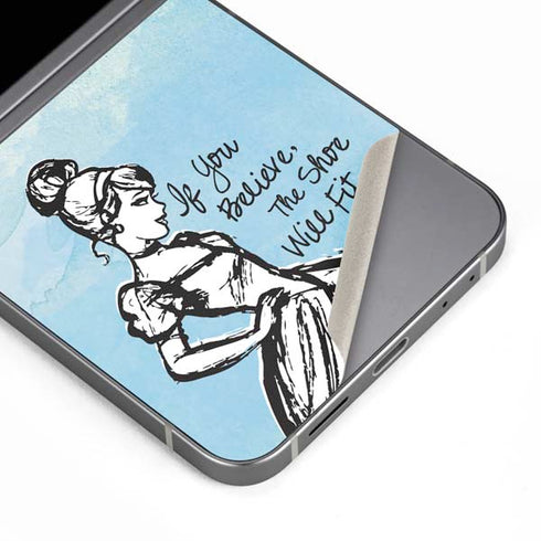 Disney Cinderella Sketch Art Shoe Will Fit Galaxy Z Flip6 Skin