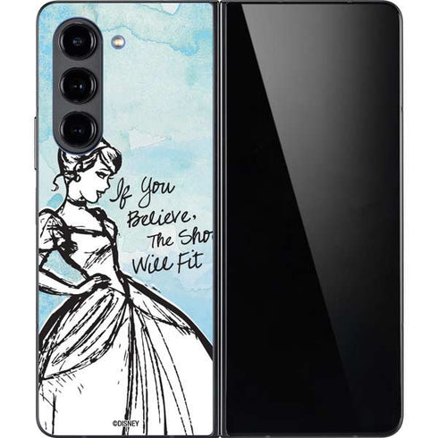 Disney Cinderella Sketch Art Shoe Will Fit Galaxy Z Fold5 5G Skin