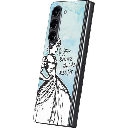 Disney Cinderella Sketch Art Shoe Will Fit Galaxy Z Fold5 5G Skin