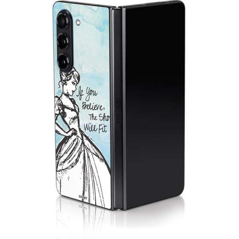 Disney Cinderella Sketch Art Shoe Will Fit Galaxy Z Fold5 5G Skin