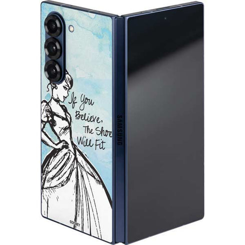 Disney Cinderella Sketch Art Shoe Will Fit Galaxy Z Fold6 Skin