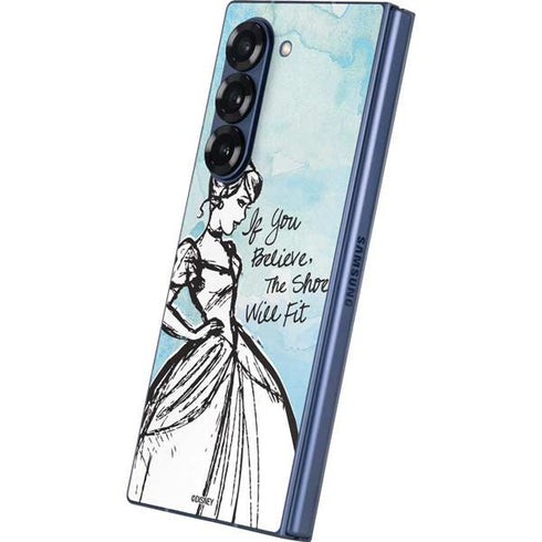Disney Cinderella Sketch Art Shoe Will Fit Galaxy Z Fold6 Skin