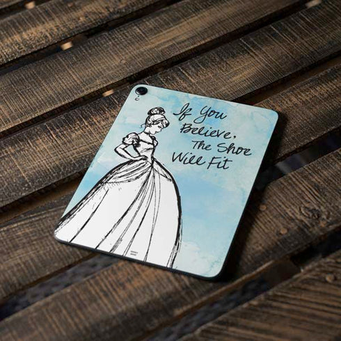 Disney Cinderella Sketch Art Shoe Will Fit Apple iPad Pro Skin