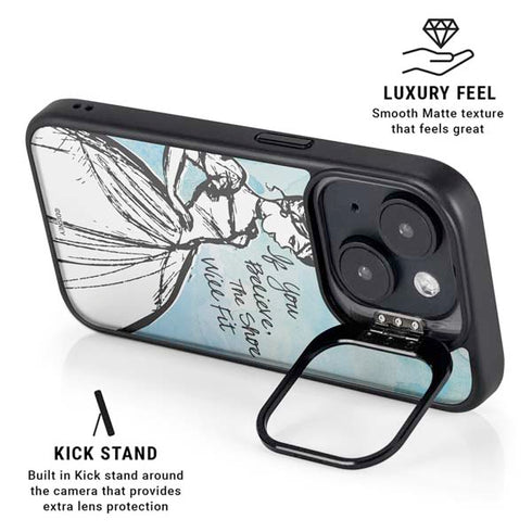 Disney Cinderella Sketch Art Shoe Will Fit iPhone 14 Kickstand Case