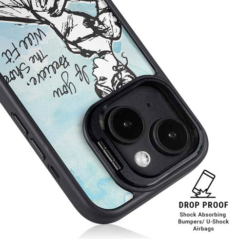 Disney Cinderella Sketch Art Shoe Will Fit iPhone 14 Kickstand Case