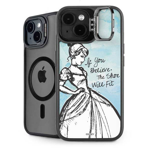 Disney Cinderella Sketch Art Shoe Will Fit iPhone 14 Plus Kickstand Case