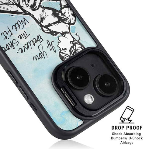 Disney Cinderella Sketch Art Shoe Will Fit iPhone 14 Plus Kickstand Case