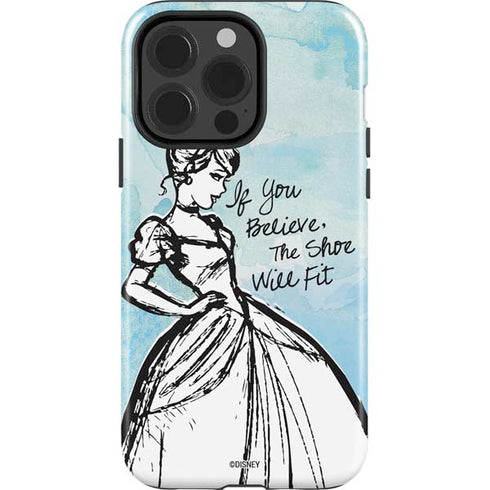 Disney Cinderella Sketch Art Shoe Will Fit iPhone 15 Pro Impact Case