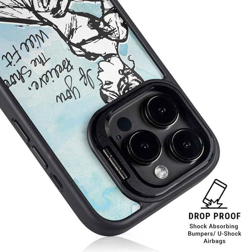 Disney Cinderella Sketch Art Shoe Will Fit iPhone 15 Pro Kickstand Case