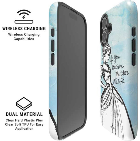 Disney Cinderella Sketch Art Shoe Will Fit iPhone 16 Magsafe Impact Case