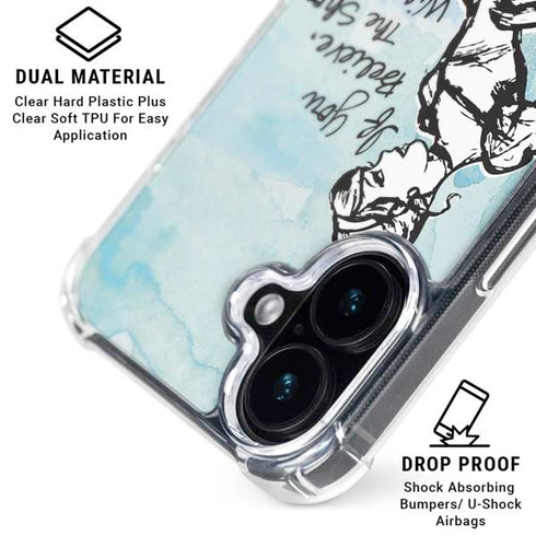 Disney Cinderella Sketch Art Shoe Will Fit iPhone 16 Plus Clear Case