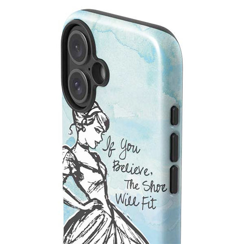 Disney Cinderella Sketch Art Shoe Will Fit iPhone 16 Plus Impact Case