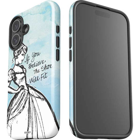 Disney Cinderella Sketch Art Shoe Will Fit iPhone 16 Plus Impact Case