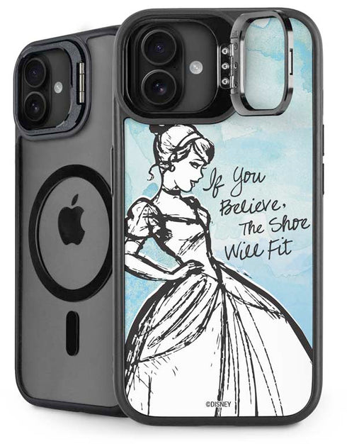 Disney Cinderella Sketch Art Shoe Will Fit iPhone 16 Plus Kickstand Case