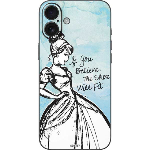 Disney Cinderella Sketch Art Shoe Will Fit iPhone 16 Plus Skin