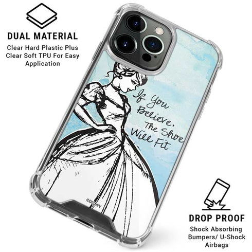 Disney Cinderella Sketch Art Shoe Will Fit iPhone 16 Pro Clear Case