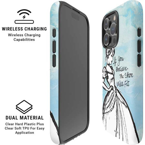 Disney Cinderella Sketch Art Shoe Will Fit iPhone 16 Pro Max Magsafe Impact Case