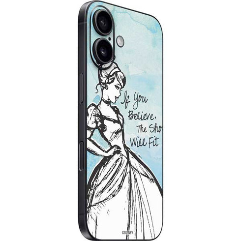 Disney Cinderella Sketch Art Shoe Will Fit iPhone 16 Skin
