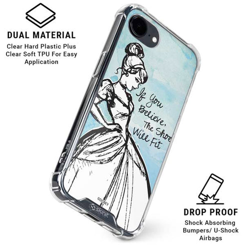 Disney Cinderella Sketch Art Shoe Will Fit iPhone 16e Clear Case