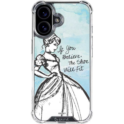 Disney Cinderella Sketch Art Shoe Will Fit iPhone 17 Clear Case