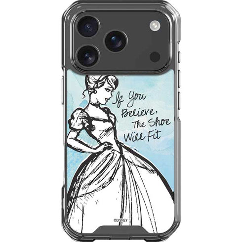 Disney Cinderella Sketch Art Shoe Will Fit iPhone 18 Pro Clear Case