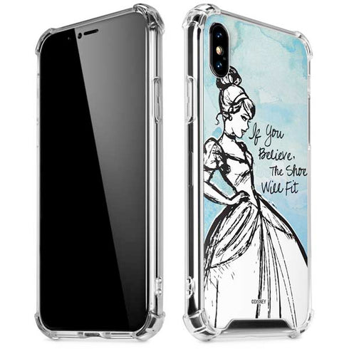 Disney Cinderella Sketch Art Shoe Will Fit iPhone X/XS Clear Case