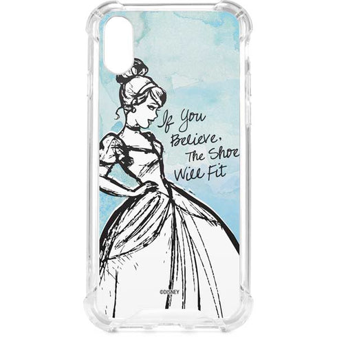 Disney Cinderella Sketch Art Shoe Will Fit iPhone XS Clear Case