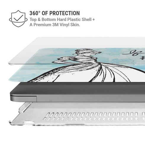 Disney Cinderella Sketch Art Shoe Will Fit MacBook Pro 14in (2021-24) Case plus Skin