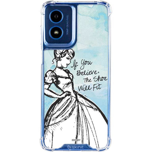 Disney Cinderella Sketch Art Shoe Will Fit Moto G 5G (2024) Clear Case