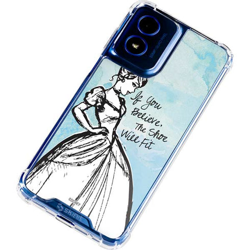 Disney Cinderella Sketch Art Shoe Will Fit Moto G Play 4G (2024) Clear Case