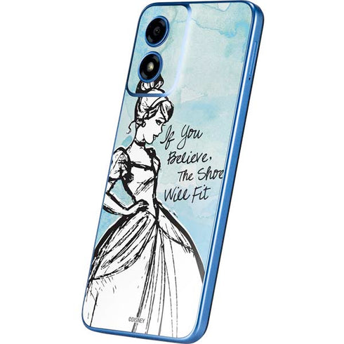Disney Cinderella Sketch Art Shoe Will Fit Moto G Play 4G (2024) Skin