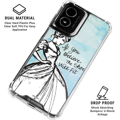 Disney Cinderella Sketch Art Shoe Will Fit Moto G Power 5G (2024) Clear Case
