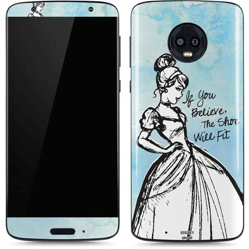 Disney Cinderella Sketch Art Shoe Will Fit Moto G6 Skin