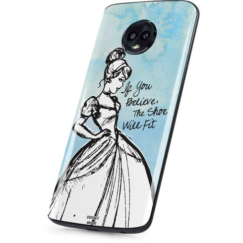 Disney Cinderella Sketch Art Shoe Will Fit Moto G6 Skin