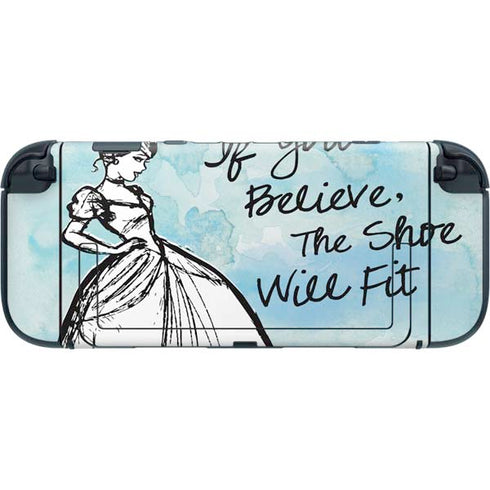 Disney Cinderella Sketch Art Shoe Will Fit Nintendo Switch 2 (2025) with Joy-Con Skin
