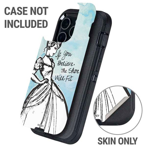 Disney Cinderella Sketch Art Shoe Will Fit Otterbox Defender iPhone Skin