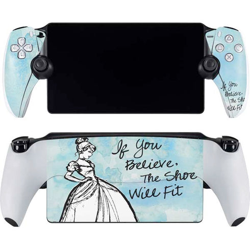 Disney Cinderella Sketch Art Shoe Will Fit PlayStation Portal Remote Player Skin