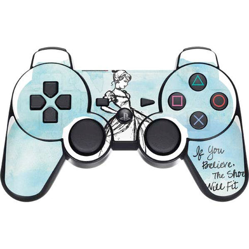 Disney Cinderella Sketch Art Shoe Will Fit PS3 Dual Shock wireless controller Skin