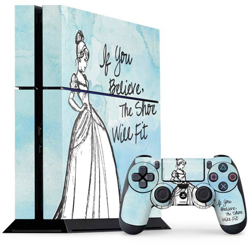 Disney Cinderella Sketch Art Shoe Will Fit PlayStation PS4 Skins