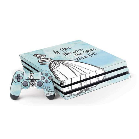 Disney Cinderella Sketch Art Shoe Will Fit PlayStation PS4 Skins