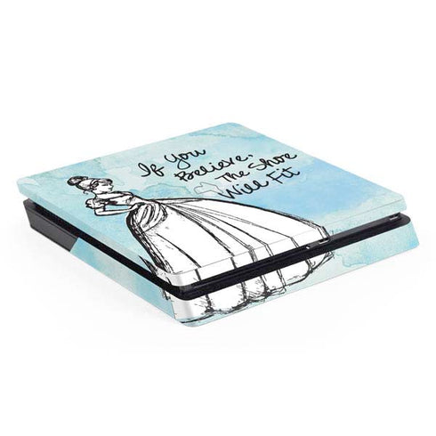 Disney Cinderella Sketch Art Shoe Will Fit PS4 Slim Skin