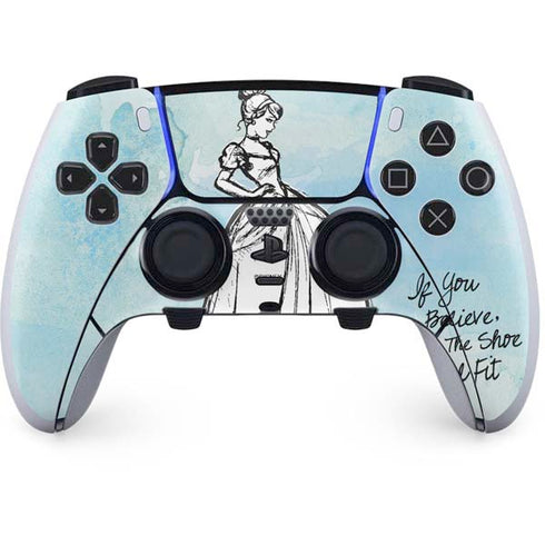 Disney Cinderella Sketch Art Shoe Will Fit PS5 DualSense Edge Pro Controller Skin