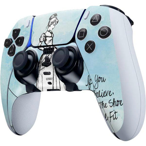 Disney Cinderella Sketch Art Shoe Will Fit PS5 DualSense Edge Pro Controller Skin