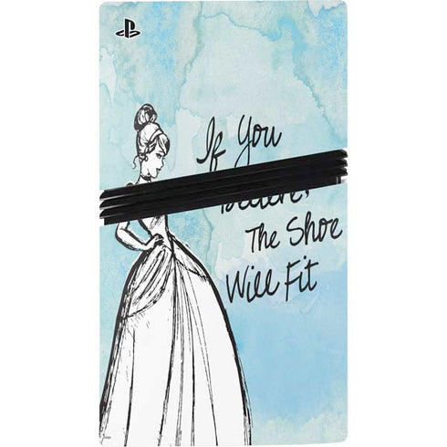Disney Cinderella Sketch Art Shoe Will Fit PS5 Pro Bundle Skin
